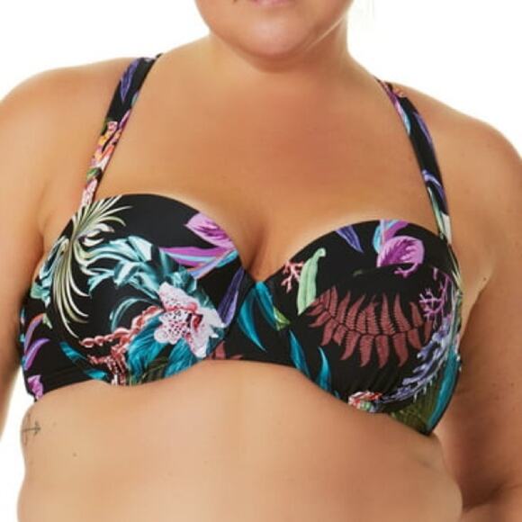 NWT Women’s Terra & Sky Underwire Molded Cup Bikini‎ Top - 2X (20W-22W) Floral - Picture 1 of 6
